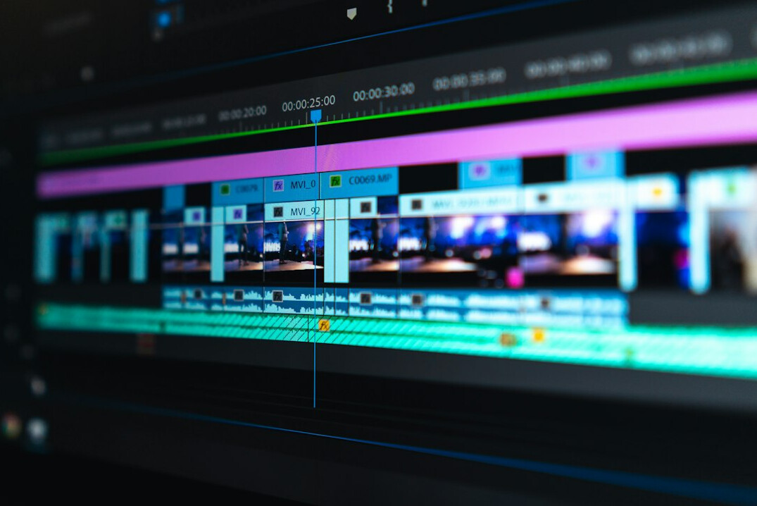 professional video editor working on timeline