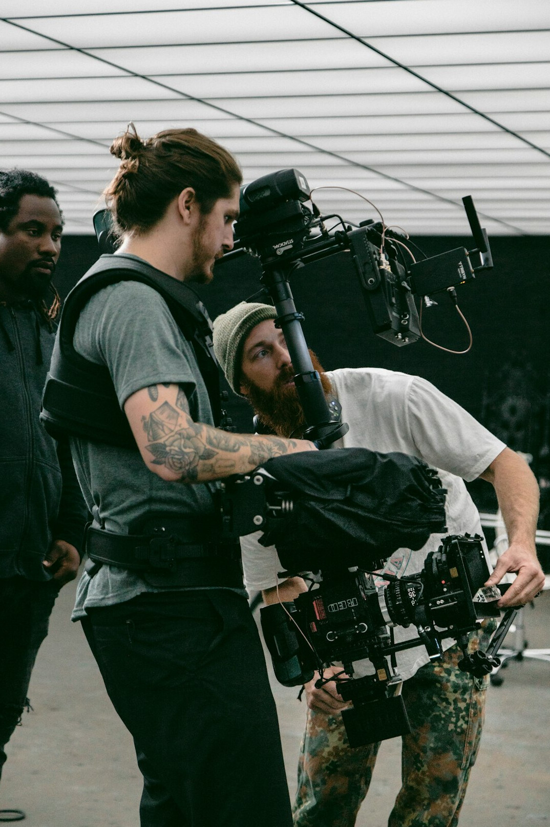 film crew on set